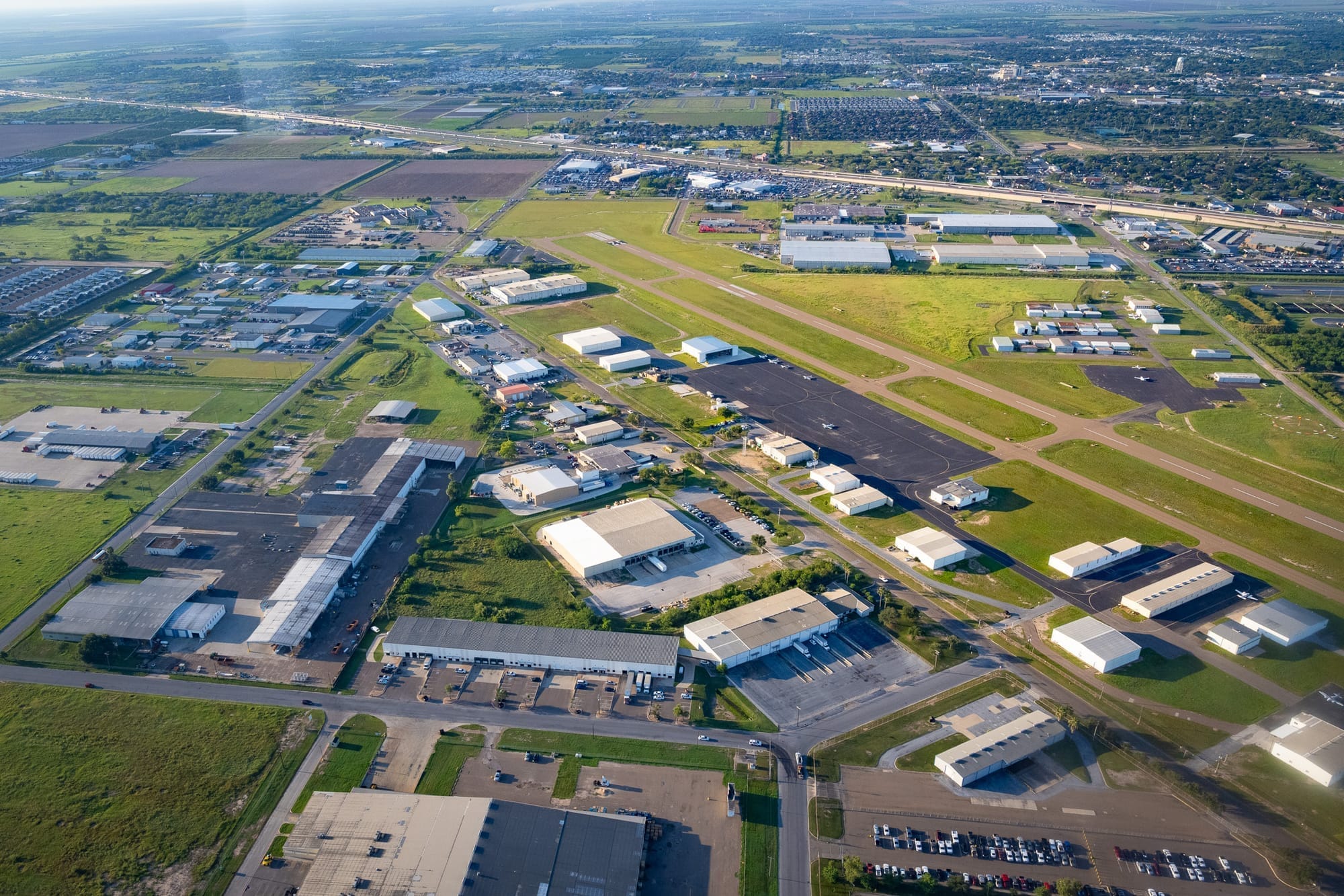 Aerial view of Mid Valley Airport and the surrounding industrial park